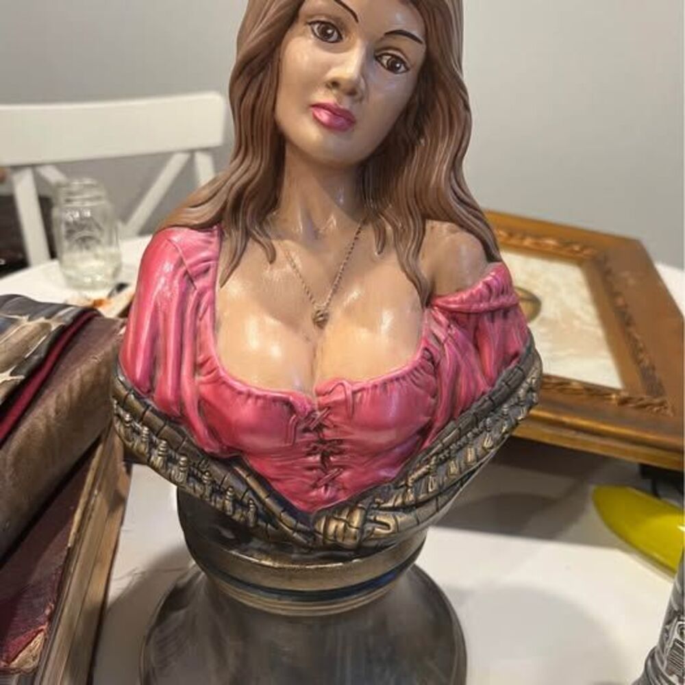 Vintage Sailor Gypsy Woman Bust Ceramic 16”x8”